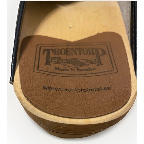 TROENTORP Raphael Blue Clogs Sz 42 Classic Swedish Leather Strap/ Buckle Mules - Picture 6 of 10